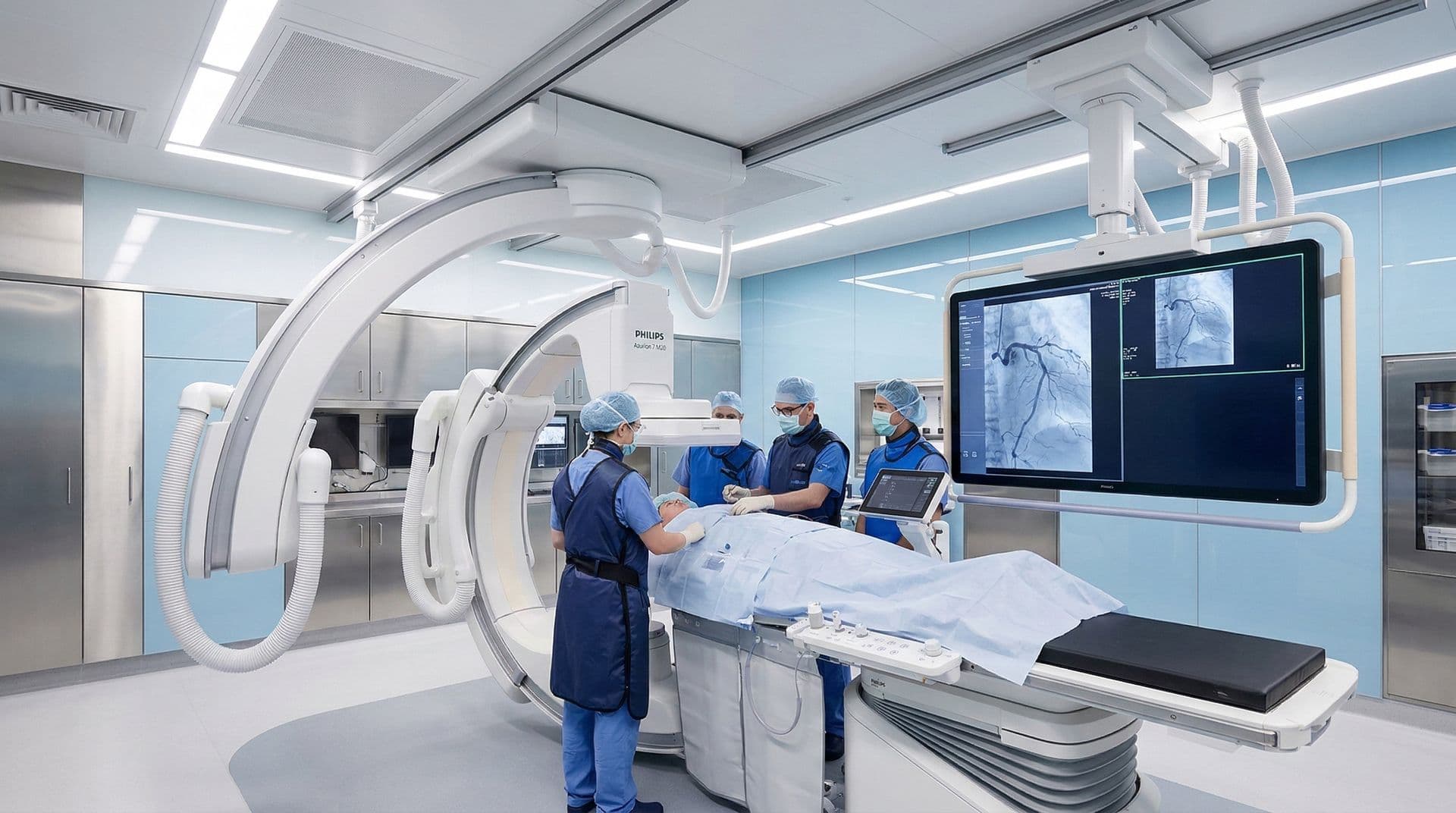 Embolization equipment used in GAE procedures for knee pain treatment