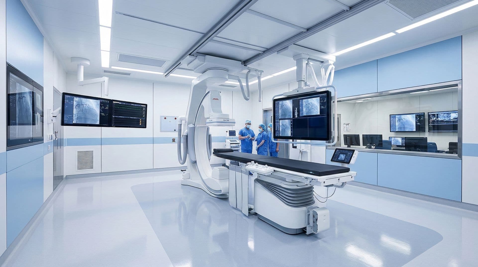 Office-based lab performing minimally invasive embolization procedure